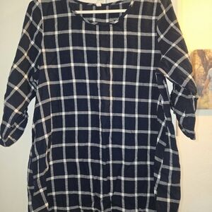 Pinkblush Navy and White Plaid Button Down Shirt